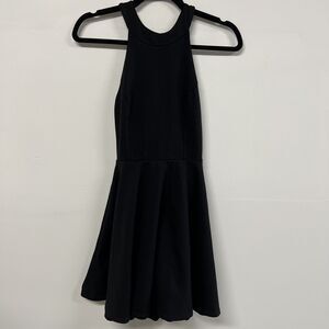 Lulus Black Skater Mini Dress M Sleeveless Fit & Flare Open Back Formal LBD Prom